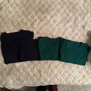 Tommy Hilfiger Men's 4-Pack Navy and Green Shirts Size L